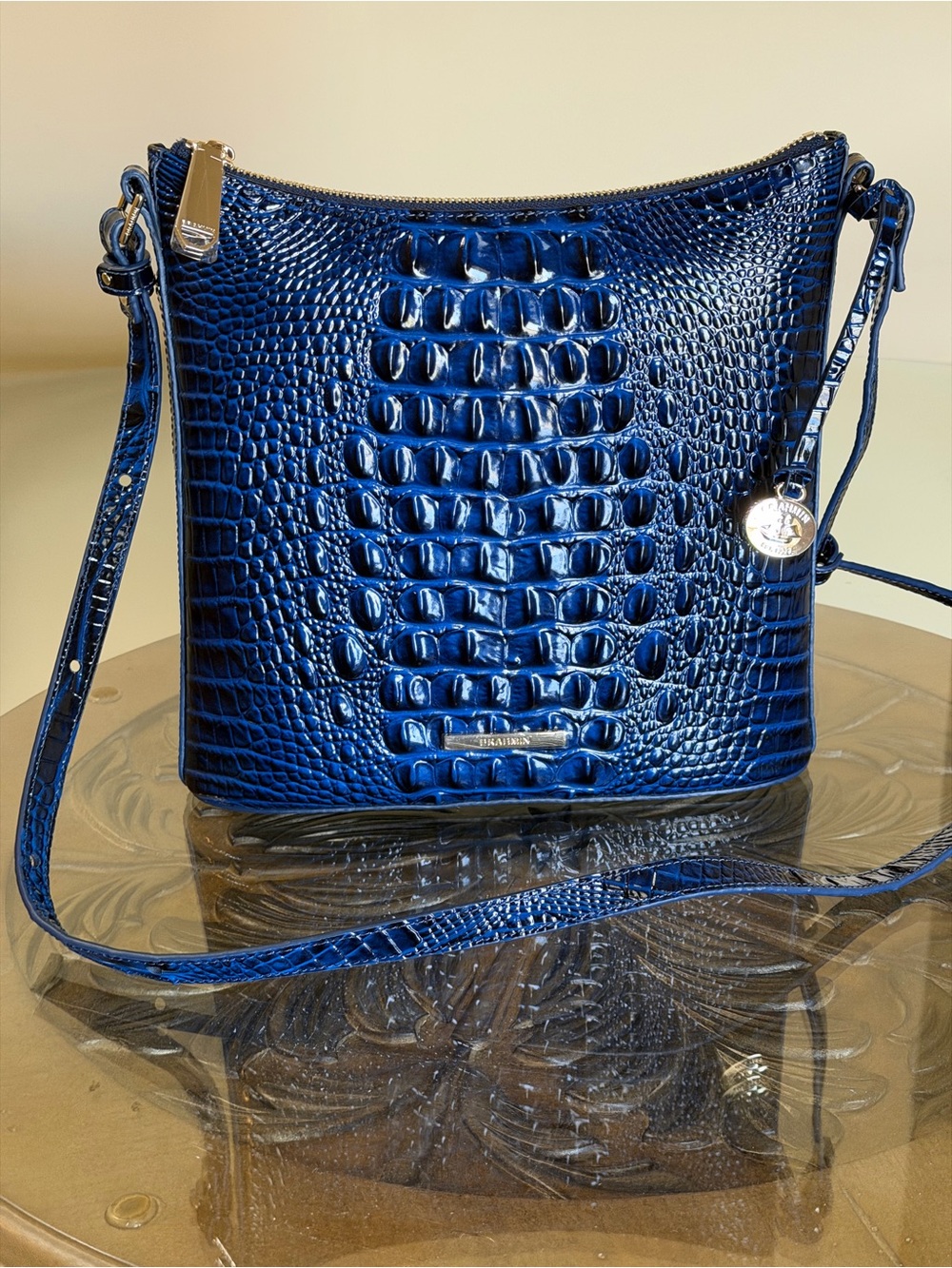 Brahmin Katie Anchor Croc-Embossed Crossbody Bag